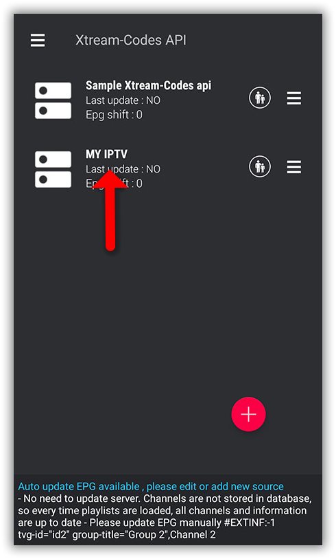 Selecting IPTV list in GSE Smart IPTV