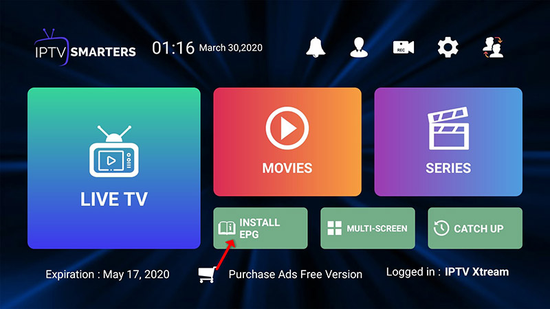 Installing EPG in IPTV Smarters Pro